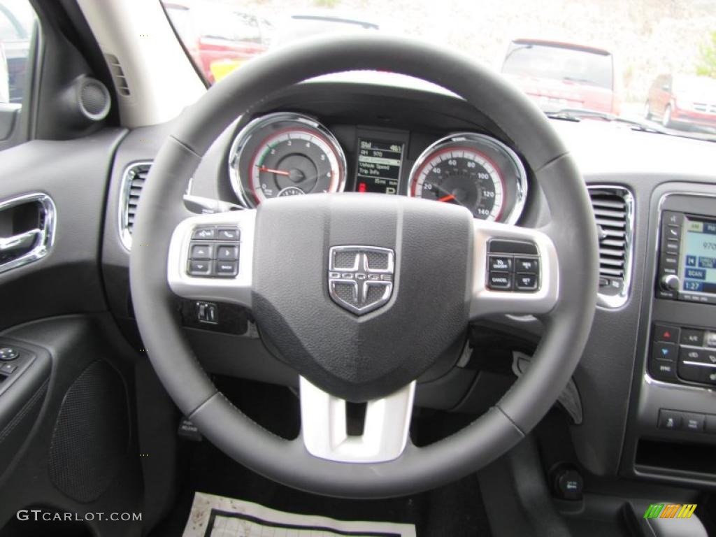 2011 Dodge Durango Crew Black Steering Wheel Photo #46340358