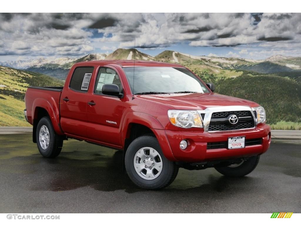 Barcelona Red Metallic 2011 Toyota Tacoma V6 SR5 Double Cab 4x4 Exterior Photo #46340811