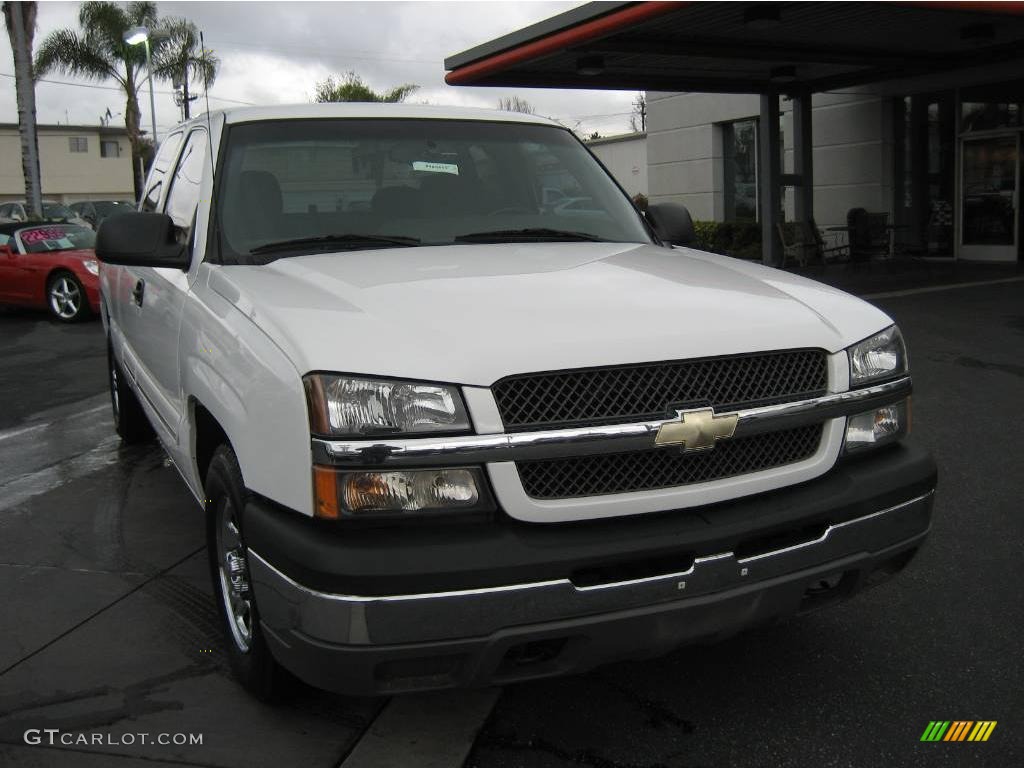 2004 Silverado 1500 LS Extended Cab - Summit White / Dark Charcoal photo #1