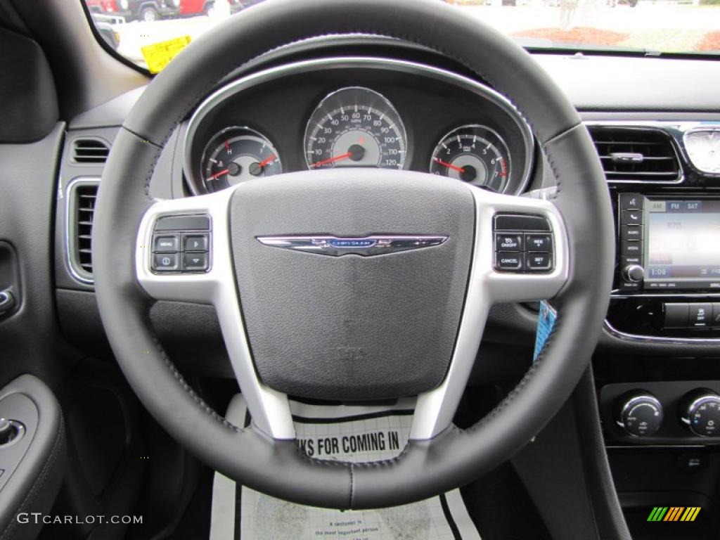 2011 Chrysler 200 Touring Black Steering Wheel Photo #46343352