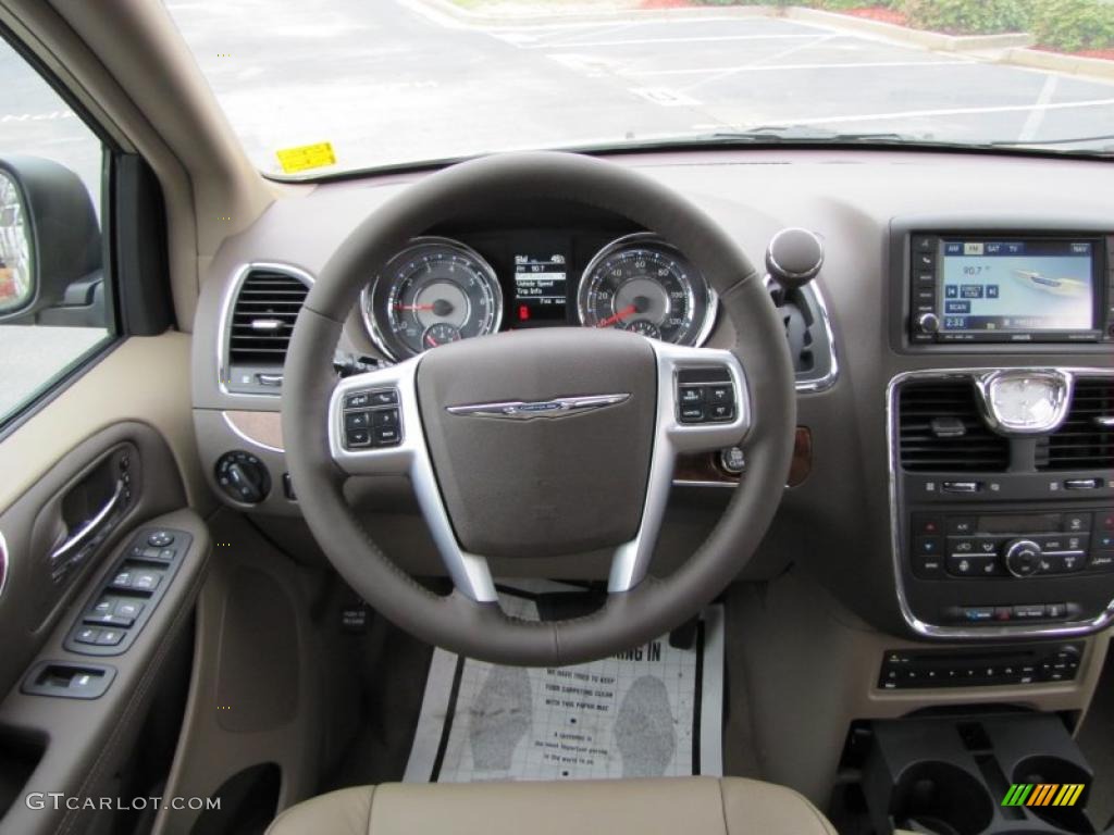 2011 Chrysler Town & Country Limited Dark Frost Beige/Medium Frost Beige Steering Wheel Photo #46343487