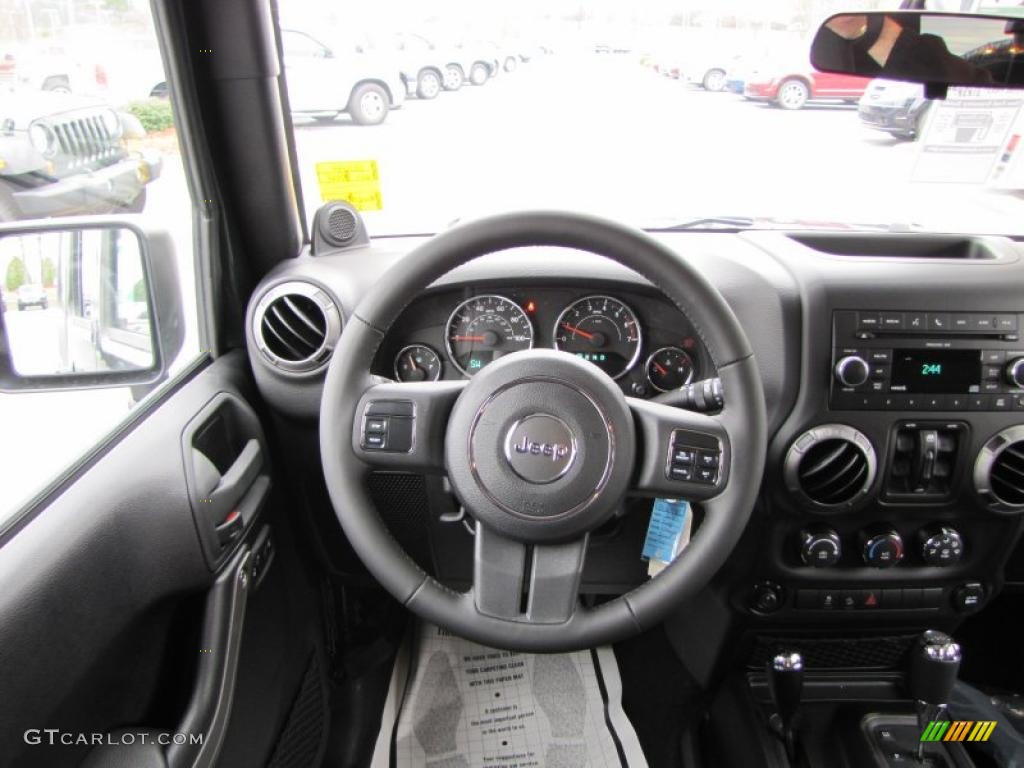 2011 Jeep Wrangler Unlimited Sport 4x4 Black Steering Wheel Photo #46343607
