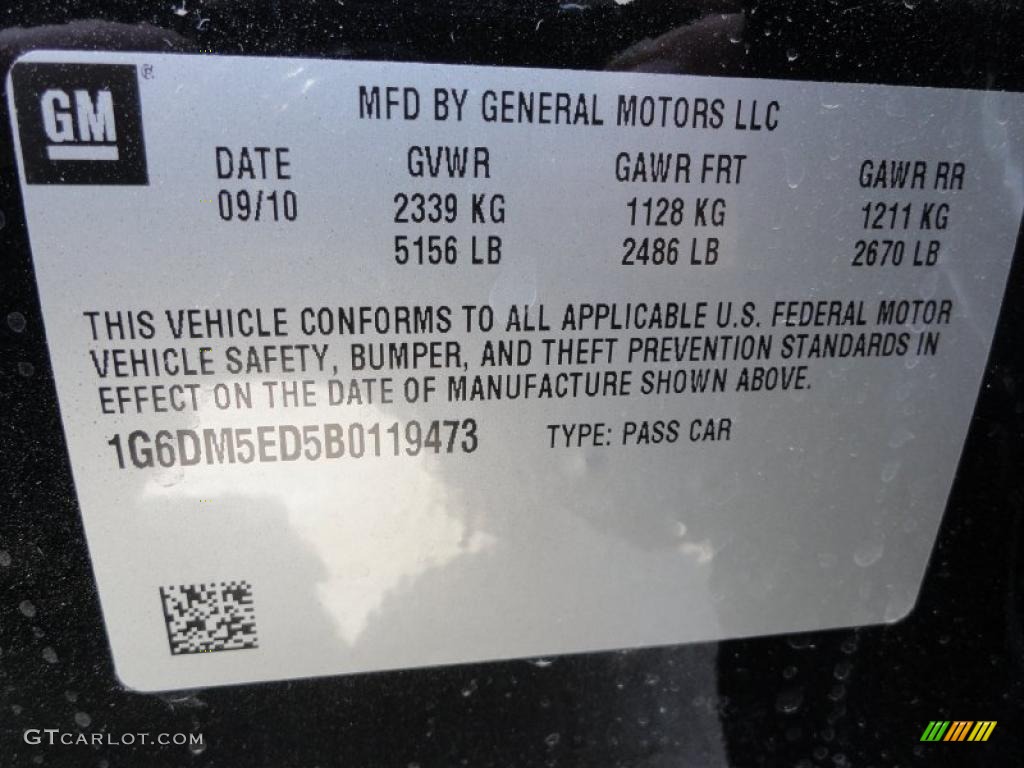 2011 Cadillac CTS 4 3.6 AWD Sedan Info Tag Photo #46345595