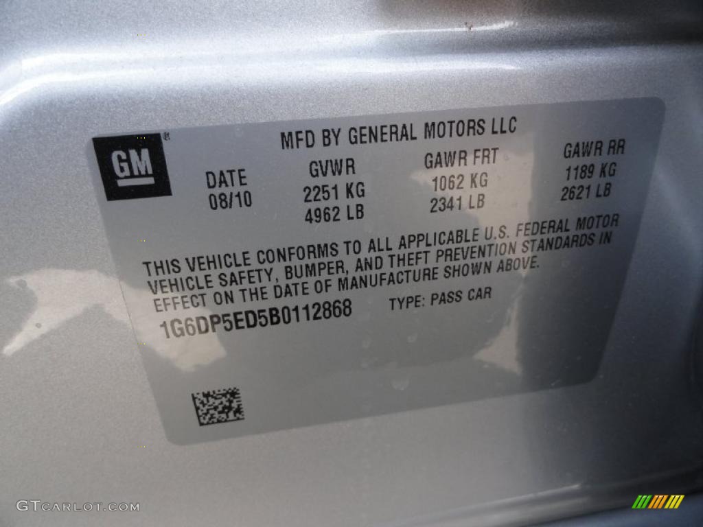2011 Cadillac CTS 3.6 Sedan Info Tag Photo #46345886