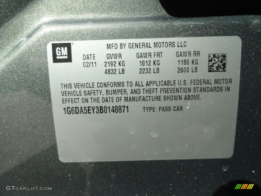 2011 Cadillac CTS 3.0 Sedan Info Tag Photo #46346885