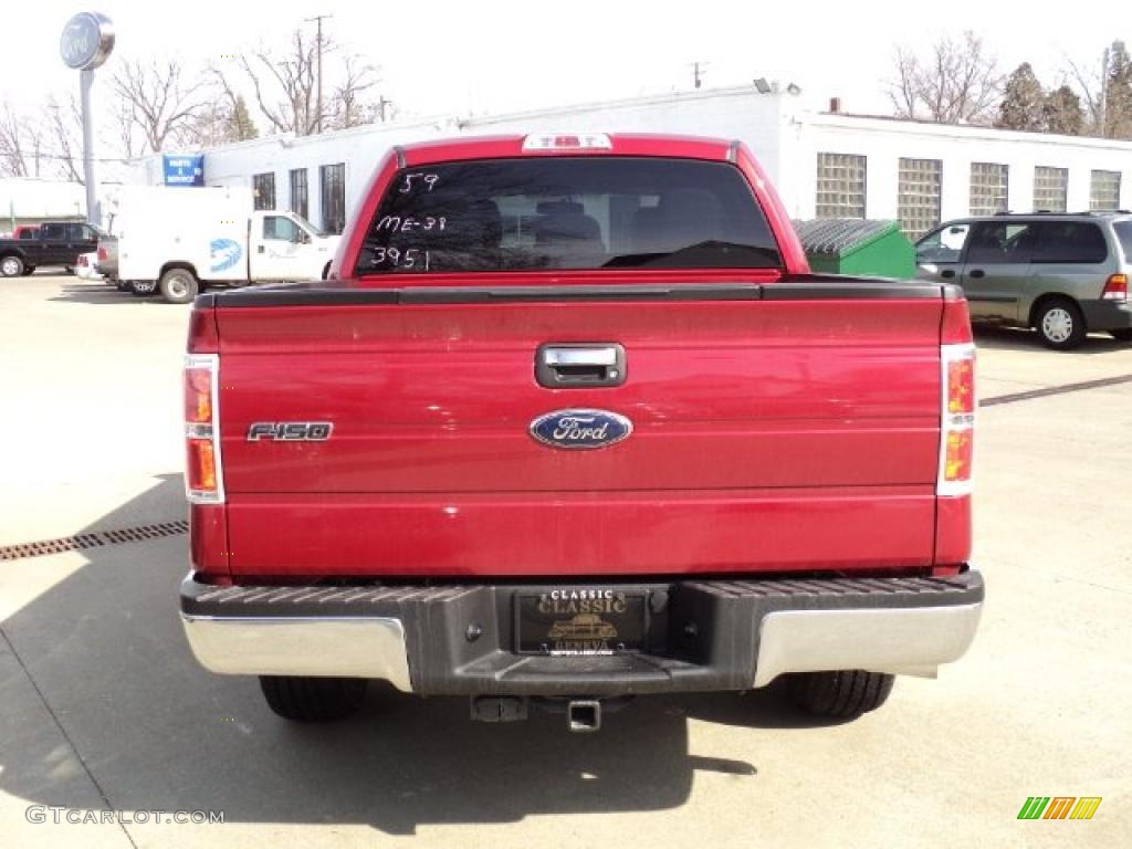 2011 F150 XLT SuperCrew 4x4 - Red Candy Metallic / Steel Gray photo #4