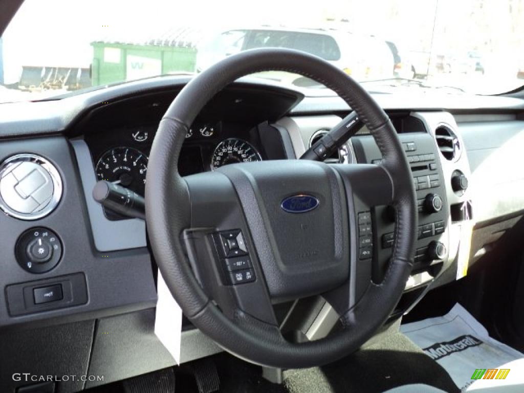 2011 Ford F150 XLT SuperCrew 4x4 Steel Gray Steering Wheel Photo #46347125