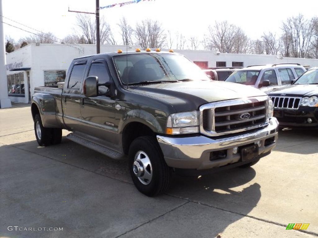 2003 F350 Super Duty King Ranch Crew Cab 4x4 Dually - Dark Highland Green Metallic / Castano Brown photo #3