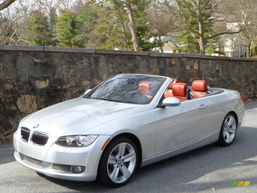 2008 3 Series 335i Convertible - Titanium Silver Metallic / Coral Red/Black photo #2