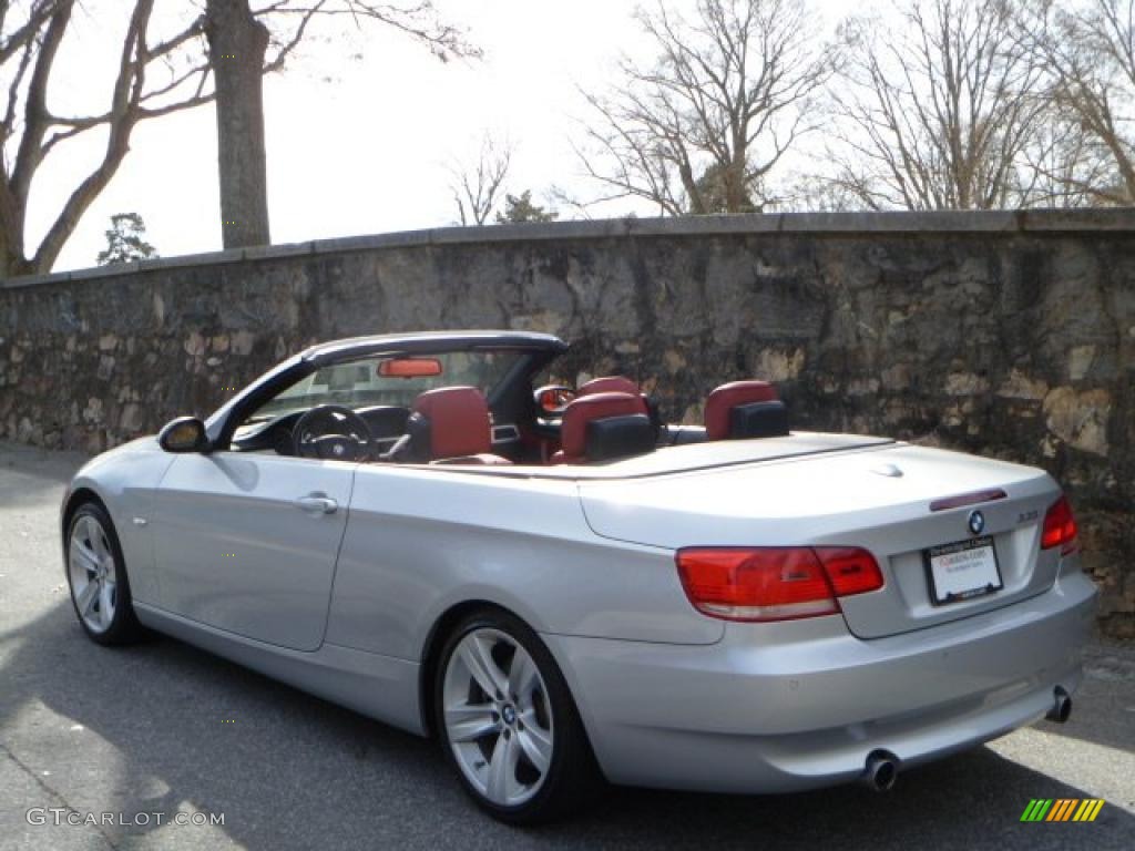 2008 3 Series 335i Convertible - Titanium Silver Metallic / Coral Red/Black photo #3