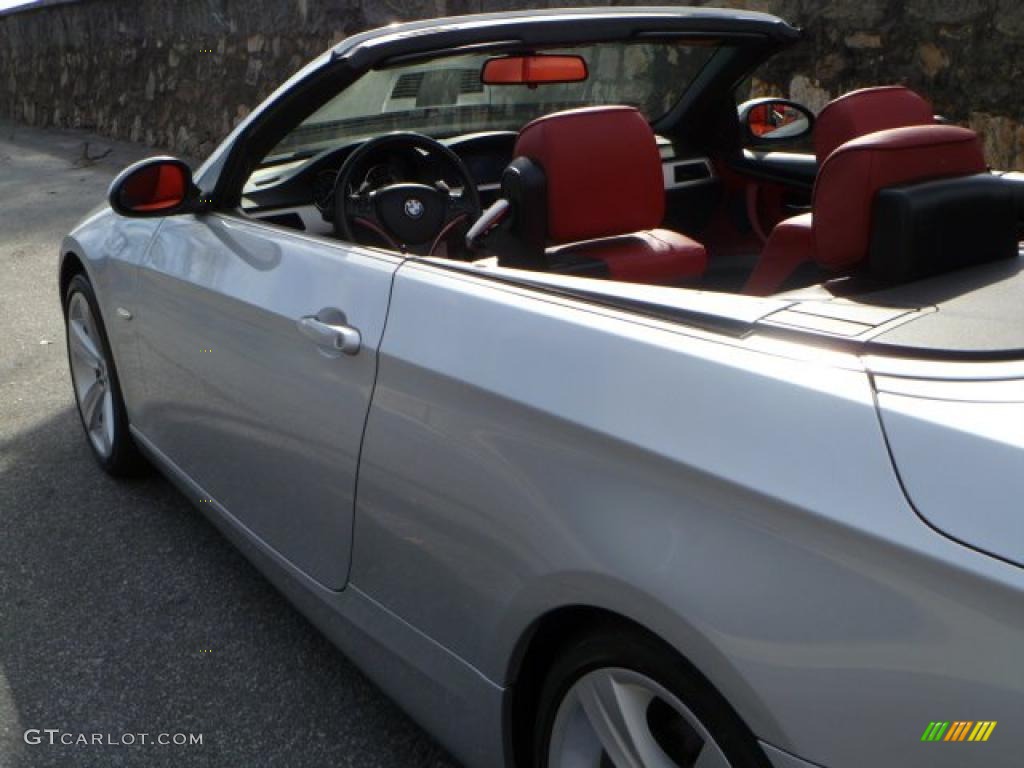 2008 3 Series 335i Convertible - Titanium Silver Metallic / Coral Red/Black photo #20