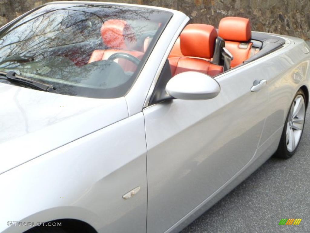 2008 3 Series 335i Convertible - Titanium Silver Metallic / Coral Red/Black photo #23