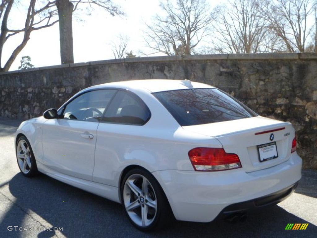 2008 1 Series 135i Coupe - Alpine White / Coral Red photo #3