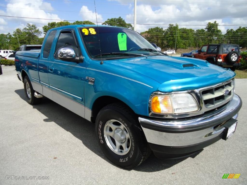1998 F150 XLT SuperCab - Teal Metallic / Medium Graphite photo #11