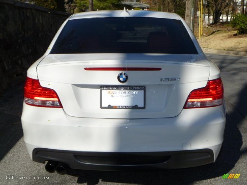 2008 1 Series 135i Coupe - Alpine White / Coral Red photo #5