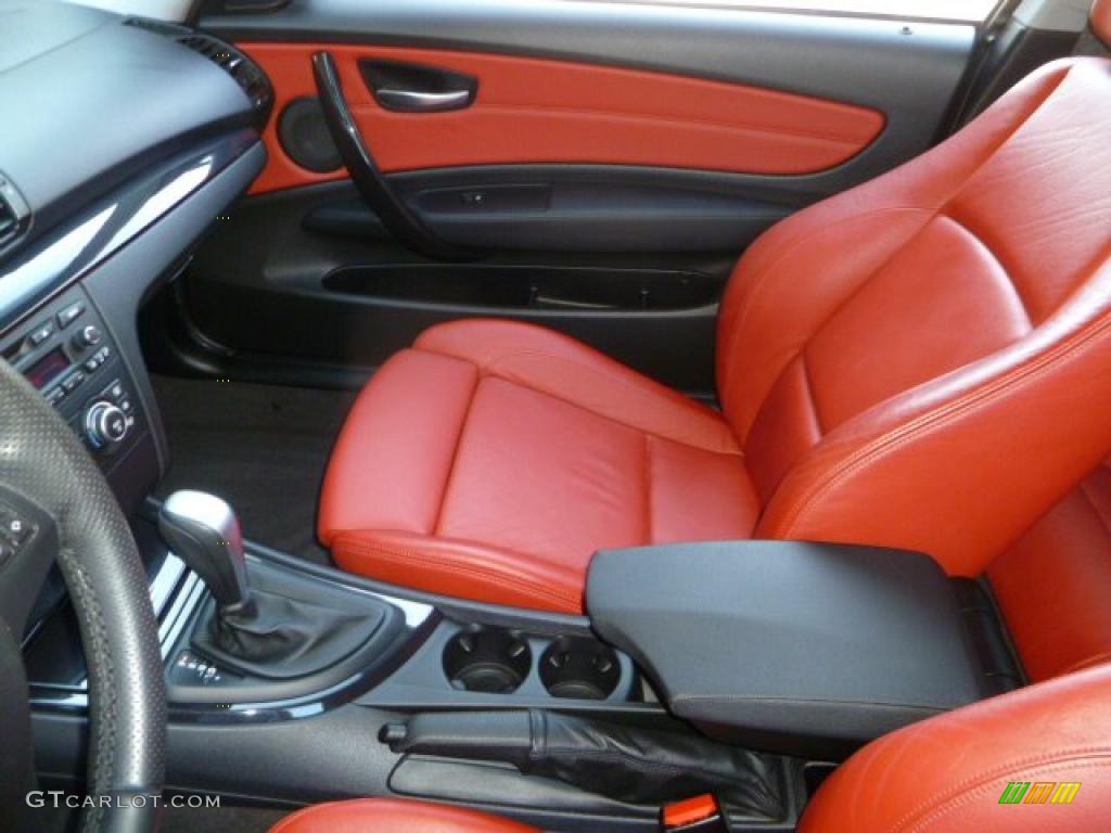 2008 1 Series 135i Coupe - Alpine White / Coral Red photo #9