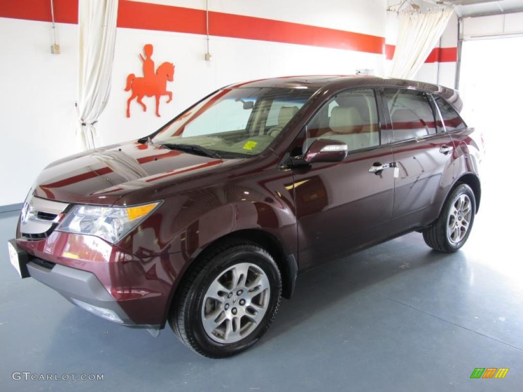 2007 MDX  - Dark Cherry Red Pearl / Parchment photo #1
