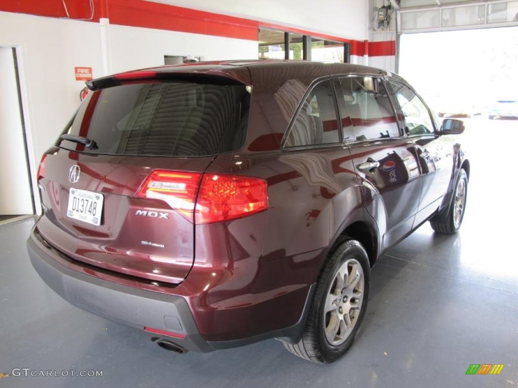 2007 MDX  - Dark Cherry Red Pearl / Parchment photo #4