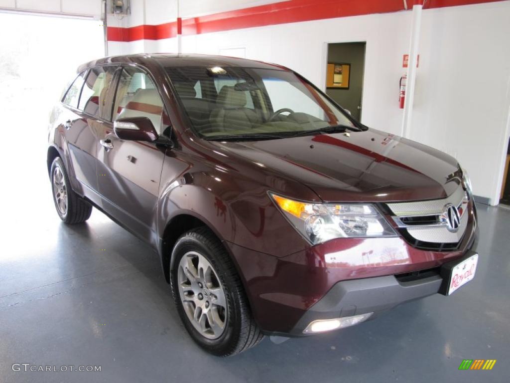 2007 MDX  - Dark Cherry Red Pearl / Parchment photo #5