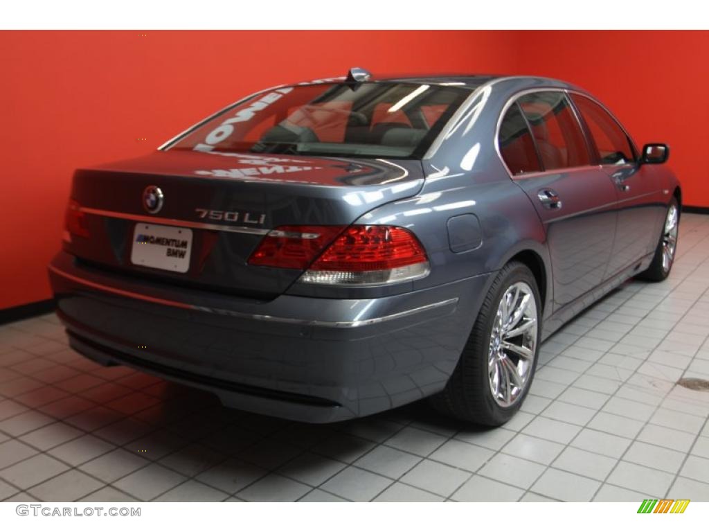 2008 7 Series 750Li Sedan - Michigan Blue Metallic / Flannel Grey photo #3