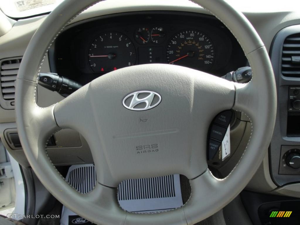 2005 Hyundai Sonata GLS V6 Black Steering Wheel Photo #46352723