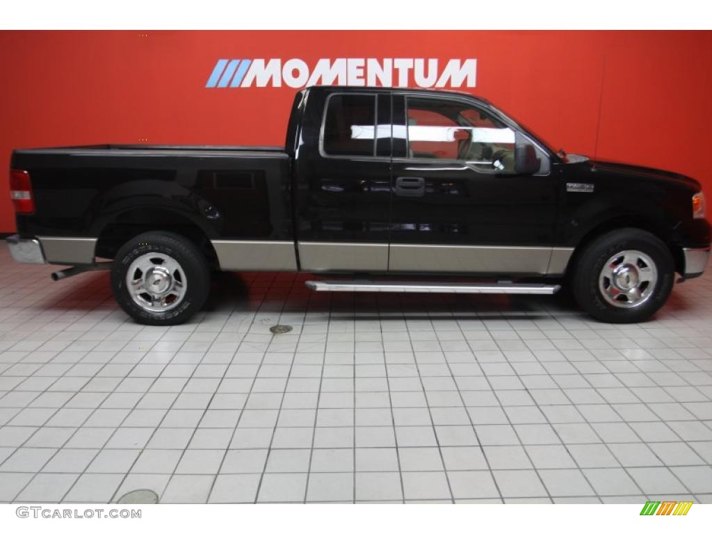 2004 F150 XLT SuperCab - Black / Tan photo #4