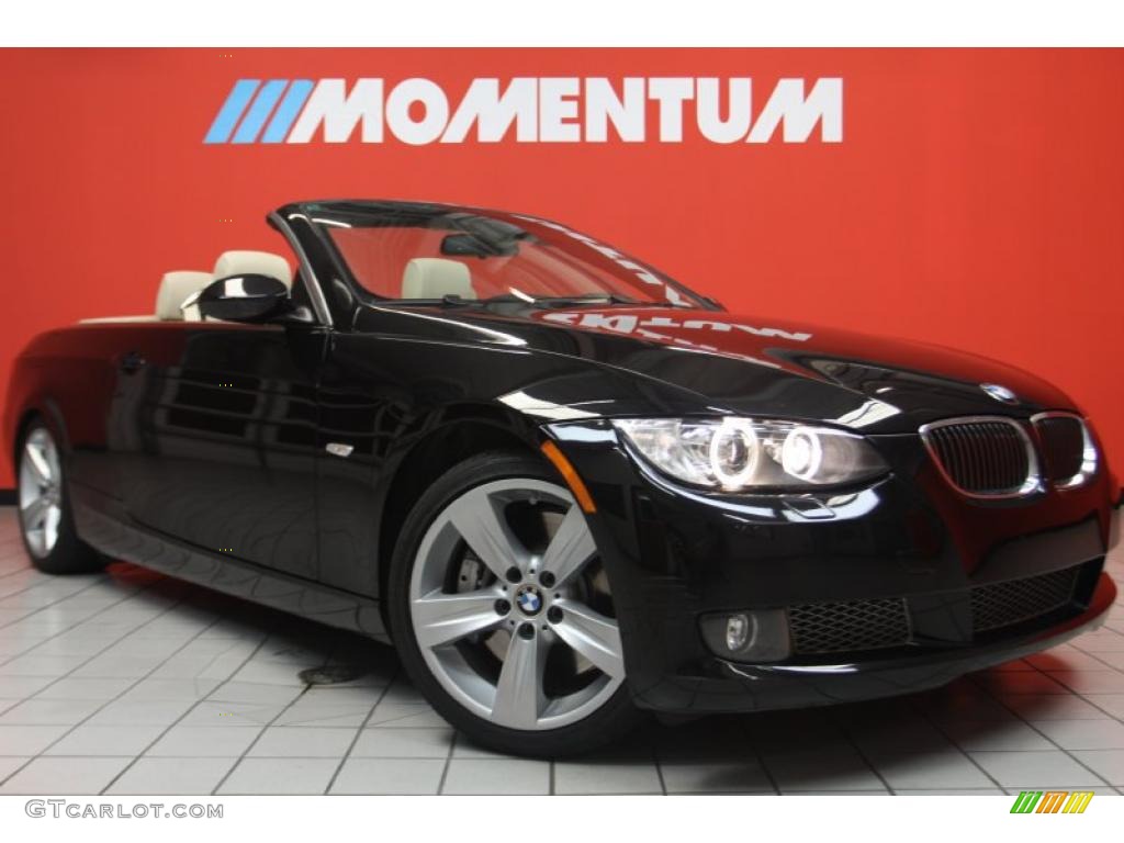 2008 3 Series 335i Convertible - Jet Black / Cream Beige photo #1