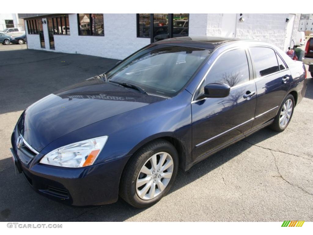 2007 Accord EX-L V6 Sedan - Royal Blue Pearl / Gray photo #1