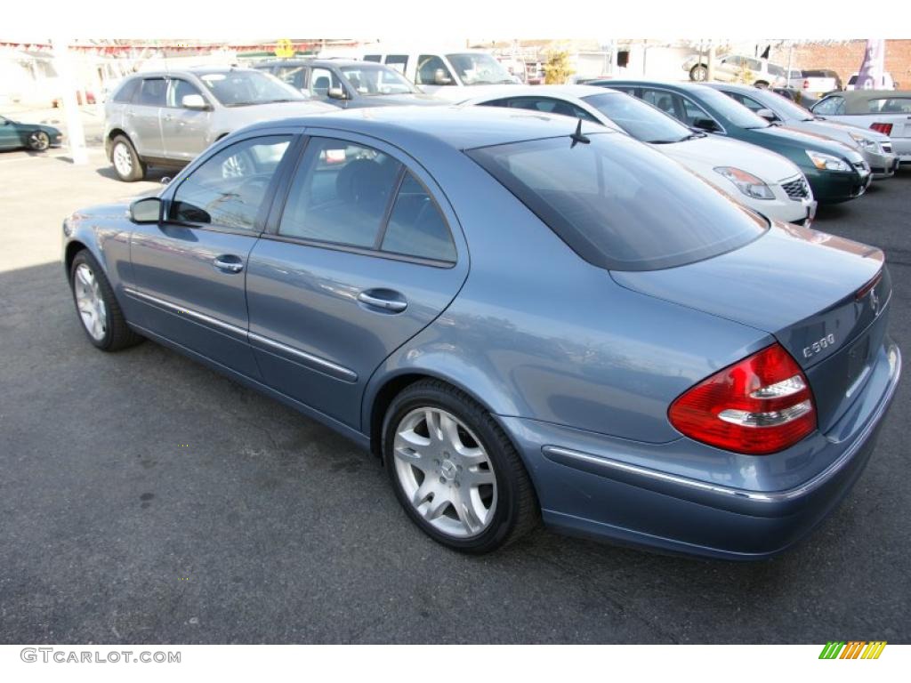 2003 E 500 Sedan - Platinum Blue Metallic / Charcoal photo #6