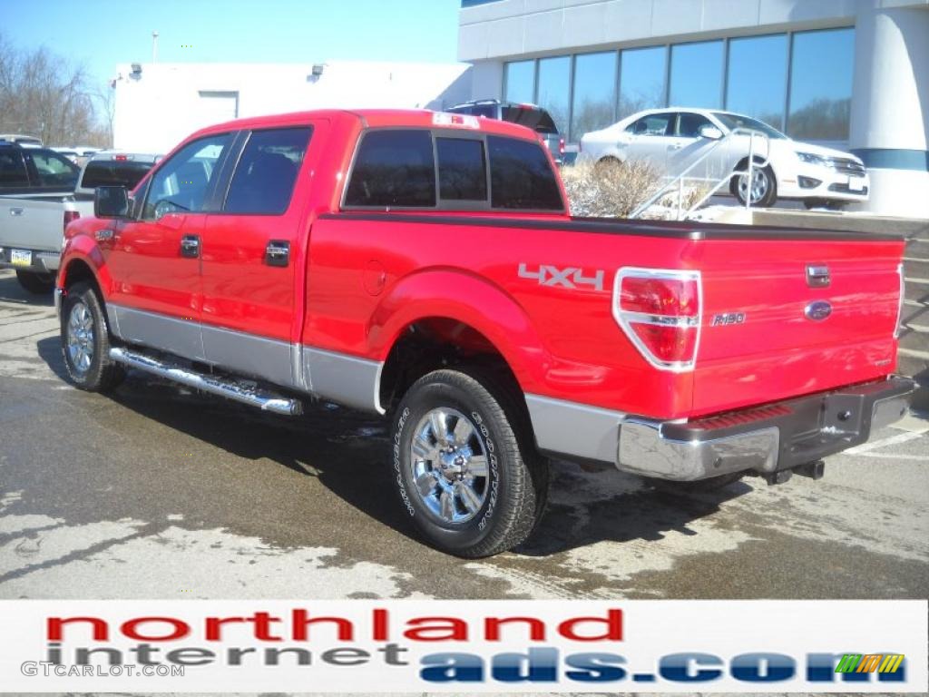 2011 F150 XLT SuperCrew 4x4 - Race Red / Steel Gray photo #8