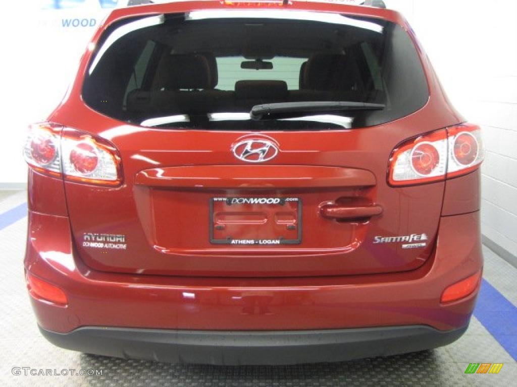 2010 Santa Fe GLS 4WD - Venetian Red / Beige photo #8