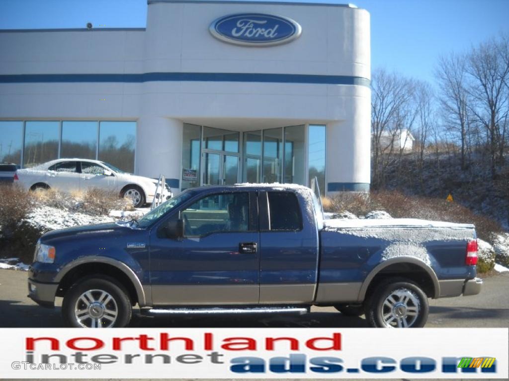 2005 F150 XLT SuperCab 4x4 - Medium Wedgewood Blue Metallic / Tan photo #1