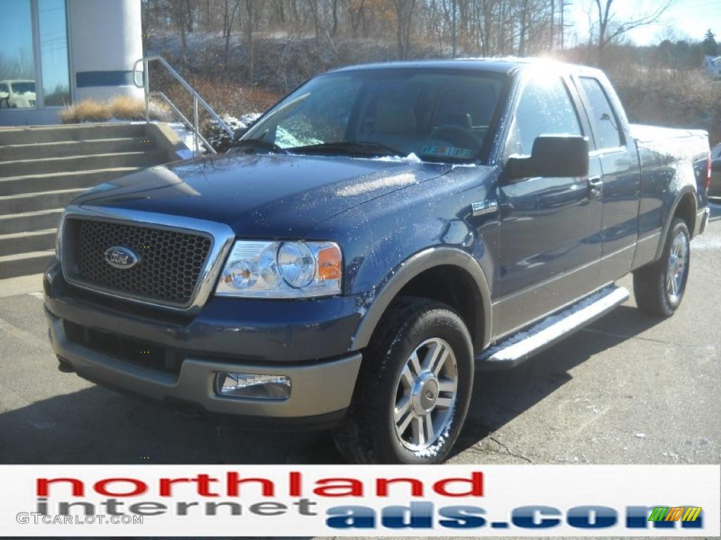 2005 F150 XLT SuperCab 4x4 - Medium Wedgewood Blue Metallic / Tan photo #2