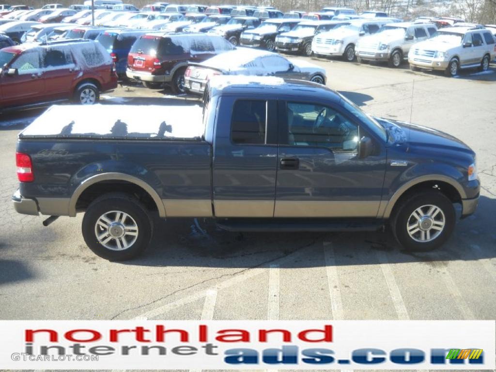 2005 F150 XLT SuperCab 4x4 - Medium Wedgewood Blue Metallic / Tan photo #5