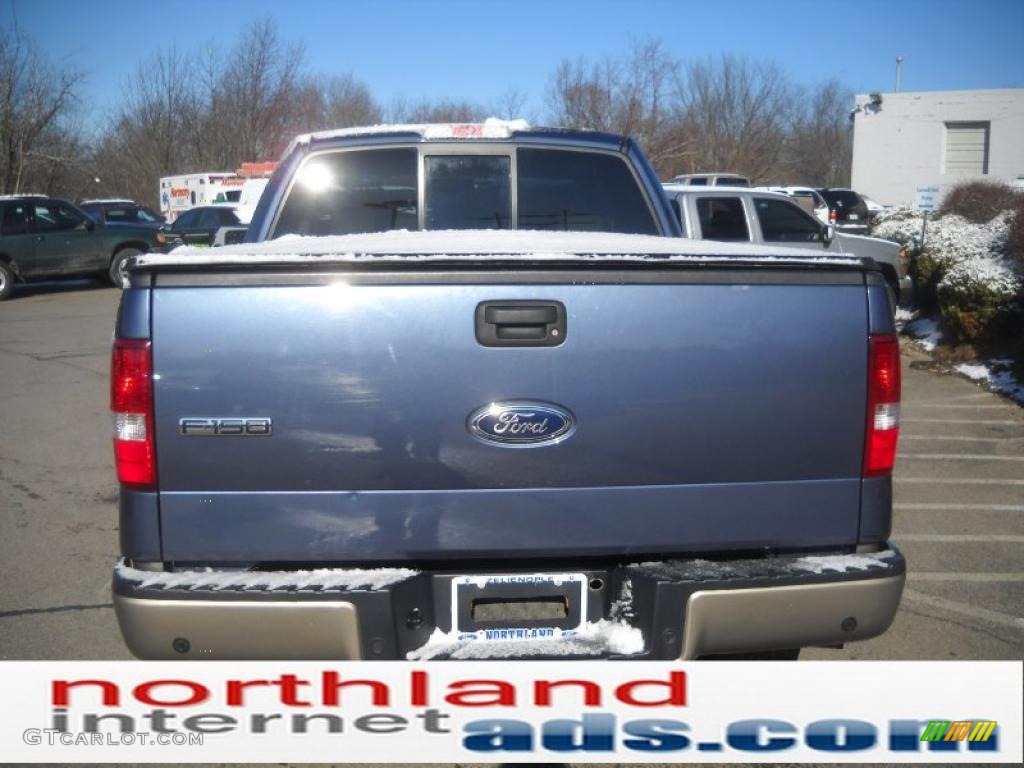 2005 F150 XLT SuperCab 4x4 - Medium Wedgewood Blue Metallic / Tan photo #7