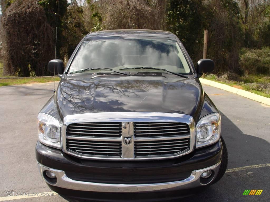 2007 Ram 1500 SLT Quad Cab - Black / Khaki Beige photo #8