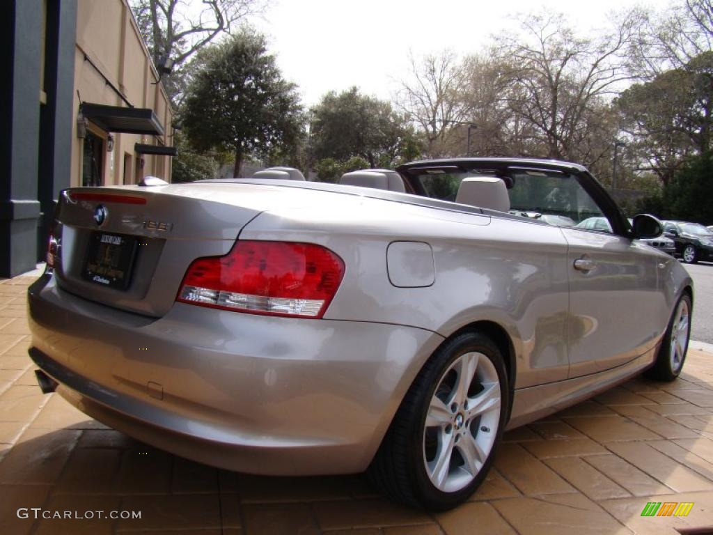 2008 1 Series 128i Convertible - Cashmere Silver Metallic / Taupe photo #7