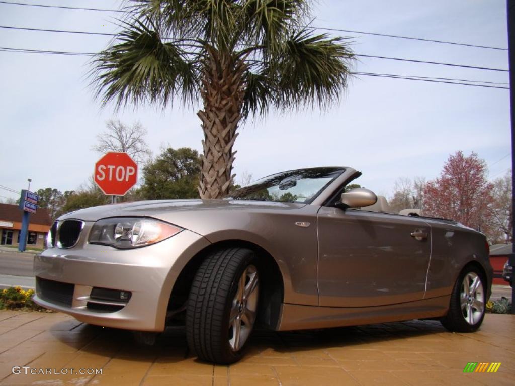 2008 1 Series 128i Convertible - Cashmere Silver Metallic / Taupe photo #33