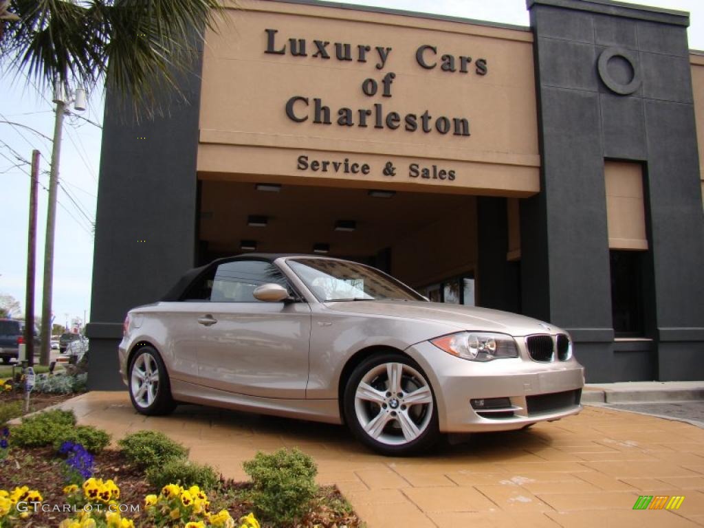 2008 1 Series 128i Convertible - Cashmere Silver Metallic / Taupe photo #35