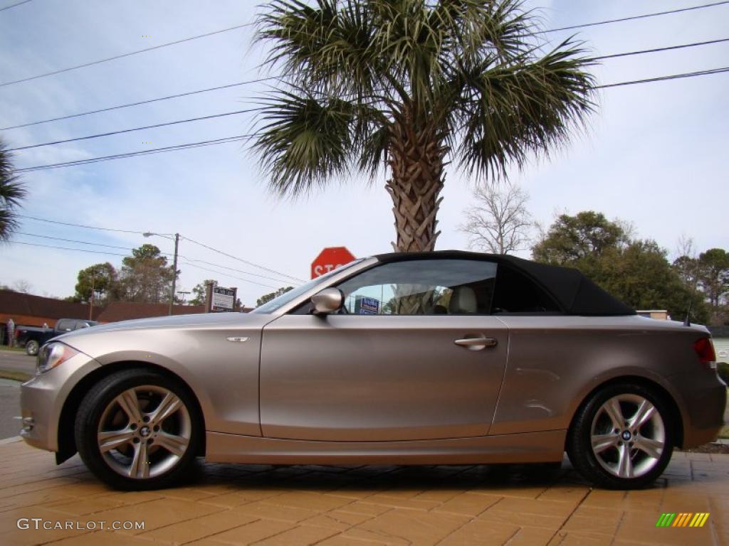 2008 1 Series 128i Convertible - Cashmere Silver Metallic / Taupe photo #37