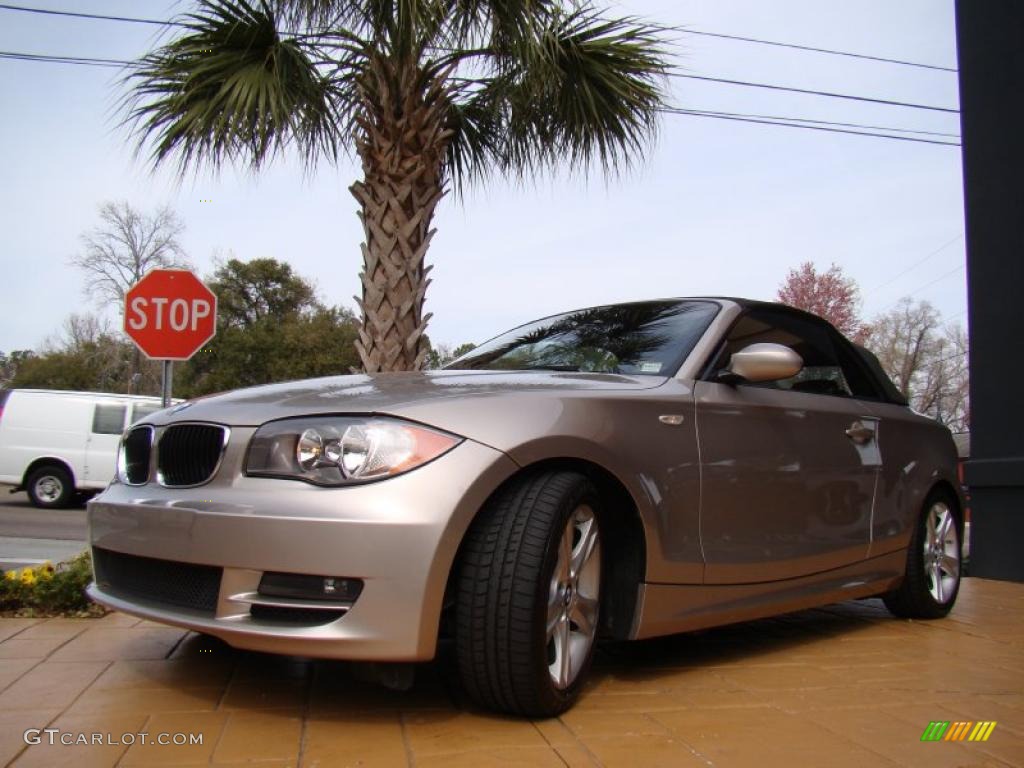 2008 1 Series 128i Convertible - Cashmere Silver Metallic / Taupe photo #38