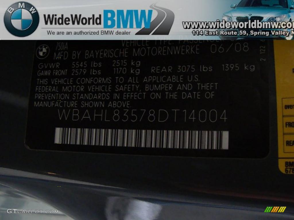 2008 7 Series 750i Sedan - Titanium Grey Metallic / Black photo #15