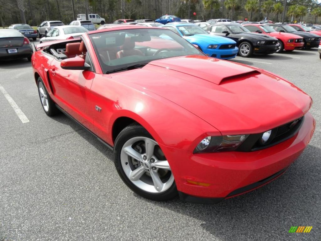 2010 Mustang GT Premium Convertible - Torch Red / Brick Red photo #1