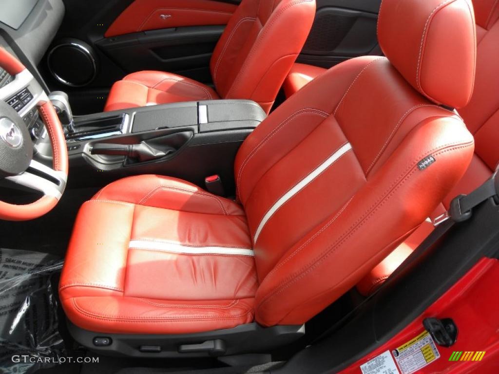 Brick Red Interior 2010 Ford Mustang GT Premium Convertible Photo #46370070