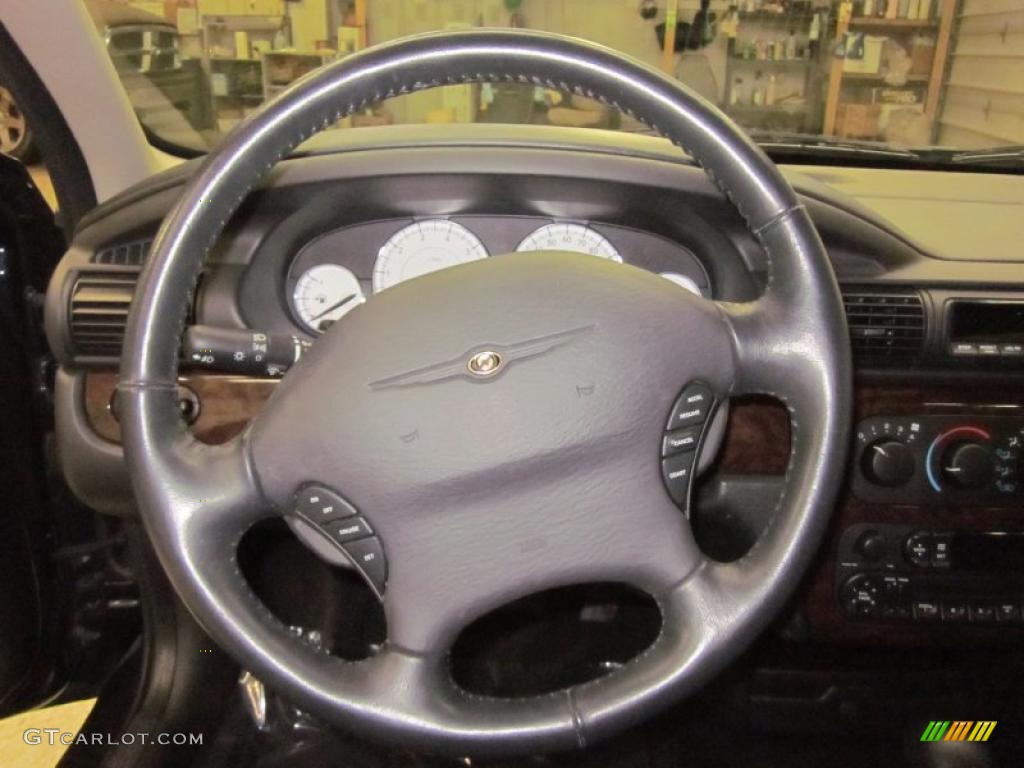 2004 Chrysler Sebring Limited Sedan Dark Slate Gray Steering Wheel Photo #46370373