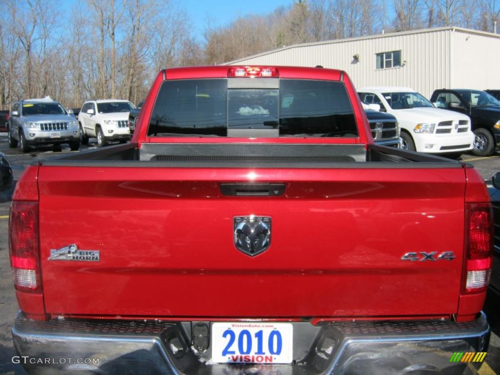 2010 Ram 1500 Big Horn Quad Cab 4x4 - Inferno Red Crystal Pearl / Dark Slate/Medium Graystone photo #6