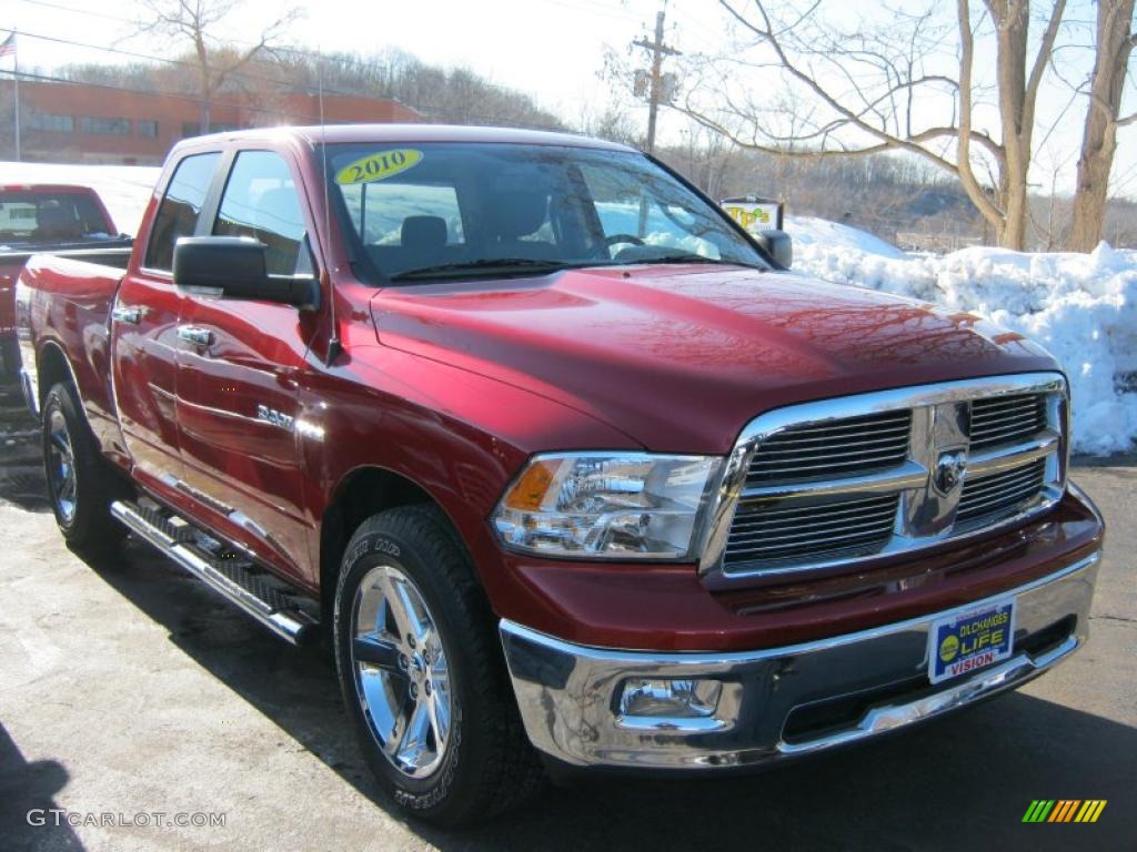 2010 Ram 1500 Big Horn Quad Cab 4x4 - Inferno Red Crystal Pearl / Dark Slate/Medium Graystone photo #15