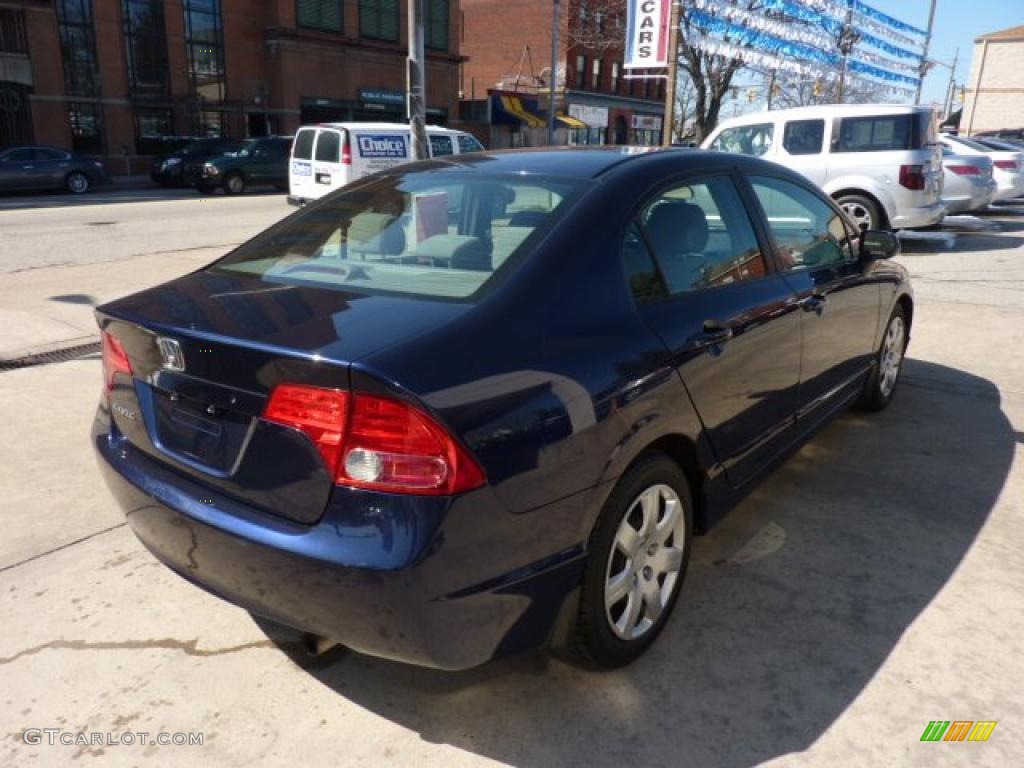 2007 Civic LX Sedan - Royal Blue Pearl / Gray photo #4