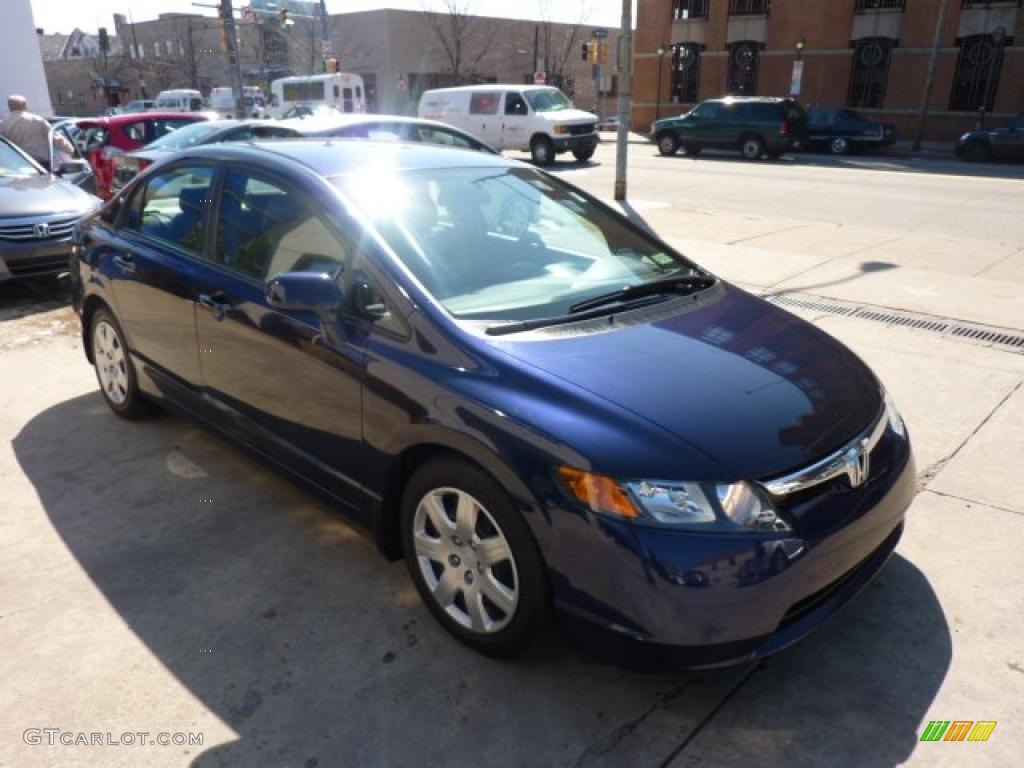 2007 Civic LX Sedan - Royal Blue Pearl / Gray photo #6