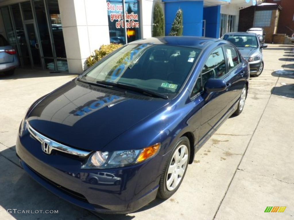 2007 Civic LX Sedan - Royal Blue Pearl / Gray photo #11